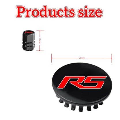 4PCS RS 59mm Wheel Center Cap Hub Cover Compatible with Chevy 59mm(RS1) - color: RS-1