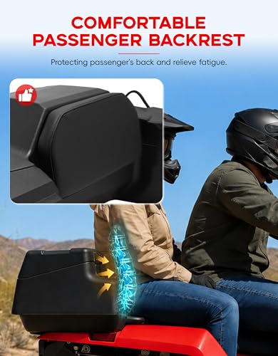 TCT-MOTORPARTS 82L Black ATV Rear Cargo Storage Box & Lounger Seat Trunk - color: 82L