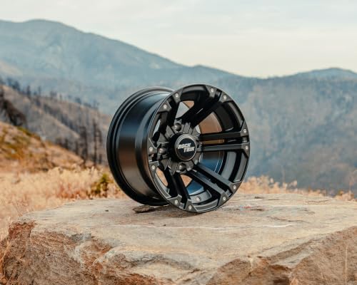 RockTrix RT101 12x7 ATV Wheel 4x110 SRA Offset, Matte Black, 4pc Set - size: 12x7 (5+2F/2+5R)
