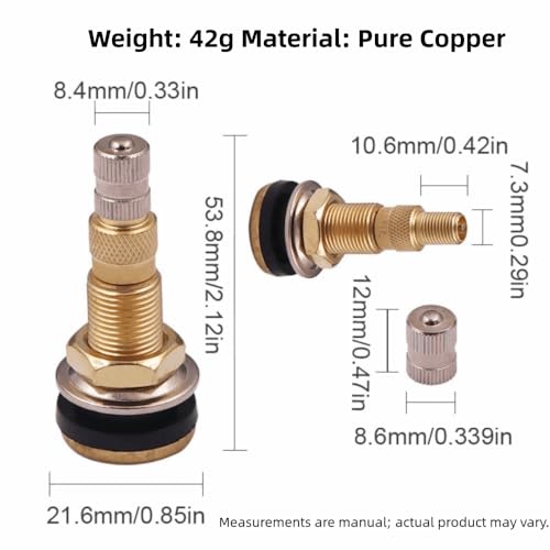 10Pcs TR618A Tire Valve StemsTubeless Air Liquid Clamp-in Valve Stem for Tubeless Tires, Industrial, Agricultural Wheels