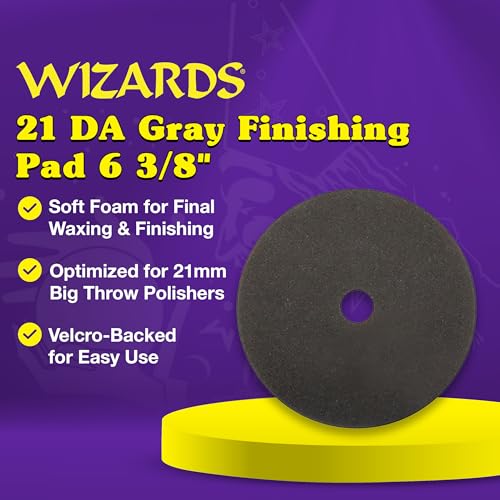 Wizards 21 DA Gray Wax & Finishing Pad - Velcro, 6-3/8" x 7/8" - color: 21 DA Gray Wax/Finishing Pad