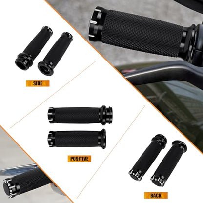 Electronic Throttle 1" Handlebar Grips for 25mm Handle Bars Universal Fit for Harley Softail Deluxe Breakout Low Rider Street Glide Road King Electra Glide Trike 2008-2025