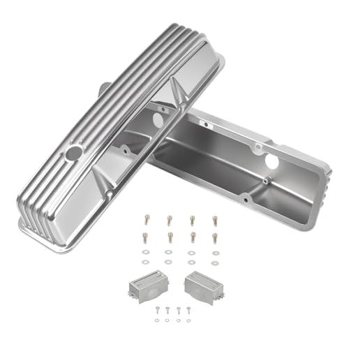 Silver Aluminum Valve Covers Finned 58-86 Tall 327 350 400 - color: Sliver, size: SBC 58-86