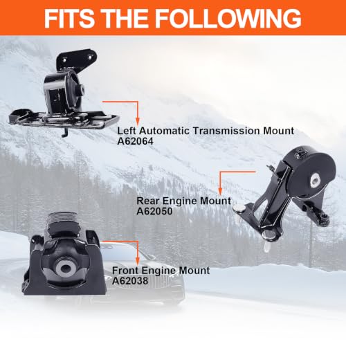 Engine Motor Mount Set & Trans Mount,Replacement for A62038 A62050 A62064 - size: 09-12 Toyota RAV4 L4 2.5L