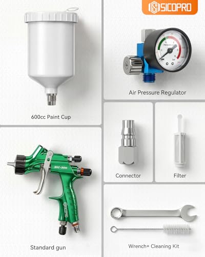 Professional LVLP Spray Gun, Automotive Paint Gun - color: Green