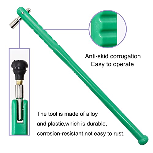 Tire Valve Stem Puller Installer Tool Kit - 10PCS Valve Cores, 10PCS TR412 Tire Valve Stem, 4-Way Valve Tool, Single and Dual Heads Valve Core Remover Tire Repair Tool - size: 24PCS