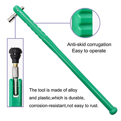 Tire Valve Stem Puller Installer Tool Kit - 10PCS Valve Cores, 10PCS TR412 Tire Valve Stem, 4-Way Valve Tool, Single and Dual Heads Valve Core Remover Tire Repair Tool - size: 24PCS