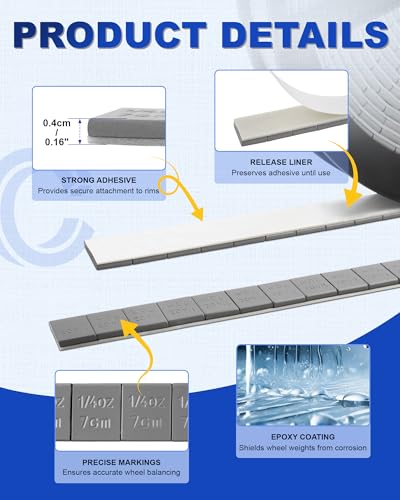1/4 oz Adhesive Stick-On Roll Wheel Weights, Low Profile, Gray 715pcs - color: Gray-Roll, size: 0.25oz - 1Roll
