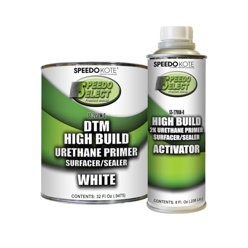 Speedokote Automotive Hi-Build 2K Urethane Primer/Sealer White QUART Kit, SS-2950W/2790A-Q