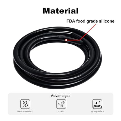 EVIL ENERGY 3/8 Silicone Vacuum Tubing Hose Line 5FT 130PSI Max Pressure Black (10mm ID) - color: Black, size: 3/8 5FT