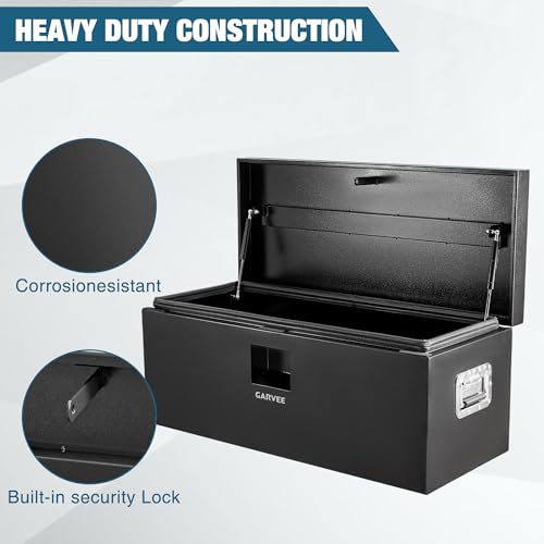 Garvee Black Steel Truck Bed Tool Box, Trailer Tongue Box, Truck Storage Organizer Tool Chest For Truck Bed, RV, Trailer - size: Black-30