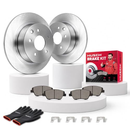 HUSCH Brake Kit Ceramic Brake Pads and Brake Rotors Fit for Toyota RAV4 - size: 31443+D1212