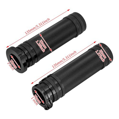 1 Inch Cable Throttle Handlebar Grips Motorcycle Hand Grips - color: #1 Black