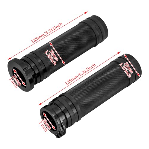 1 Inch Cable Throttle Handlebar Grips Motorcycle Hand Grips - color: #1 Black