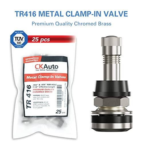 CKAuto 25 Pieces TR416 High Performance Metal Valve Stems - size: 25pcs