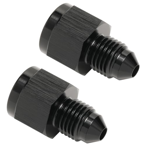 4AN Female to 3AN Male Flare Reducer Adapter Fitting Connector Aluminum Black, Pack of 2 - color: Black - 2pcs, size: 4AN Female to 3AN Male