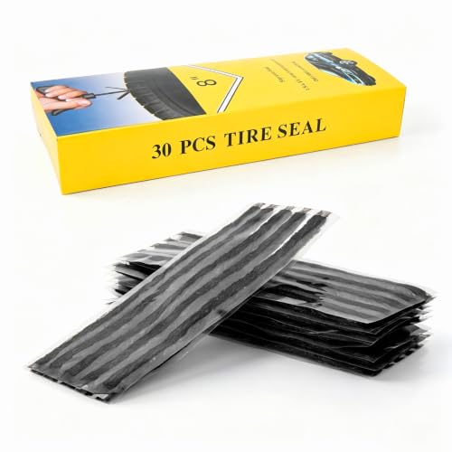 Sixzoo 30 PCS Tire Plugs Heavy Duty, 8" x 0.24" Tire Repair Plugs (Black) - color: black, size: 8"