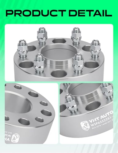 YHTAUTO 6x5.5 Hub Centric Wheel Spacers 2 Inch for Chevy, GMC, Cadillac - color: Silver, size: 2 Inch(4PCS)