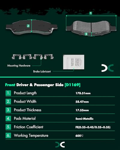 Ceramic Pads Kits,SCITOO 8pcs Brakes Pads Set For GMC For Acadia 2007-2016 - size: Front-D1169 & Rear-D883