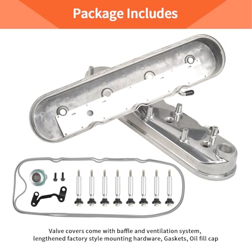 Fabricated Aluminum Engines Valve Covers with Coil Mounts - color: Polish, size: GM LS1-LS6
