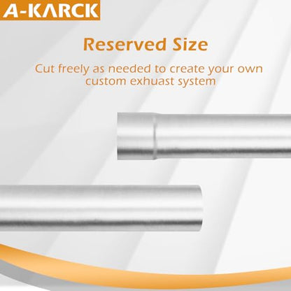 A-KARCK Straight Exhaust Pipe 2" OD, Mild Steel 17.3" Long Mandrel Exhaust Tube, Custom Your Own Exhaust System - size: 2", style: 17.3 INCH