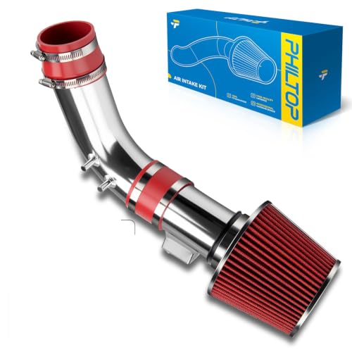 PHILTOP Cold Air Intake System 2.75“ High Flow Inlet for Accord 2.4L L4 2004 2005 2006 2007 Red - color: Red, size: For Accord L4 2.4L 2004-2007