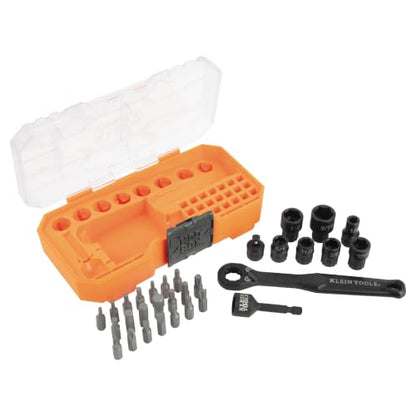 Klein Tools 65300 KNECT 32-Piece Pass Through Socket Set, SAE Impact Set with MODbox Case, 1/4-Inch Drive, Sockets, Bits and Accessories - style: 32-Piece
