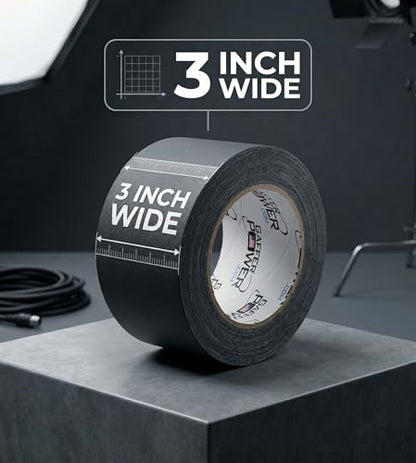 Gaffer Power Black Gaffer Tape 3 Inch x 30 Yards, Heavy Duty, Made in USA - color: Black, size: 3 in x 1080 in
