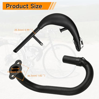 FVRITO Expansion Chamber Exhaust Pipe Muffler for YD100 Motorized Bicycle - color: New-Black
