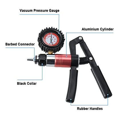 8MILELAKE 21pcs Handheld Vacuum Pump Set Tester Compatible for Automotive with Adapters Brake Bleeder Test Kit
