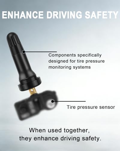Riseuvo TPMS 20008 Rubber Snap-in Tire Valve Stems for TPMS Sensor, 5Pcs