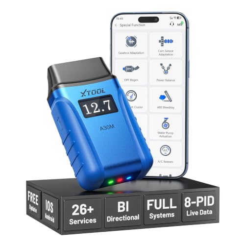 XTOOL A30M OBD2 Scanner Bluetooth, Bidirectional Scan Tool, 26 Resets - color: Blue