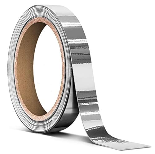 VViViD Gloss Silver Chrome Air-Release Vinyl Adhesive Tape Roll (1/2 Inch x 30ft) - color: Silver Chrome, size: ½" x 25ft