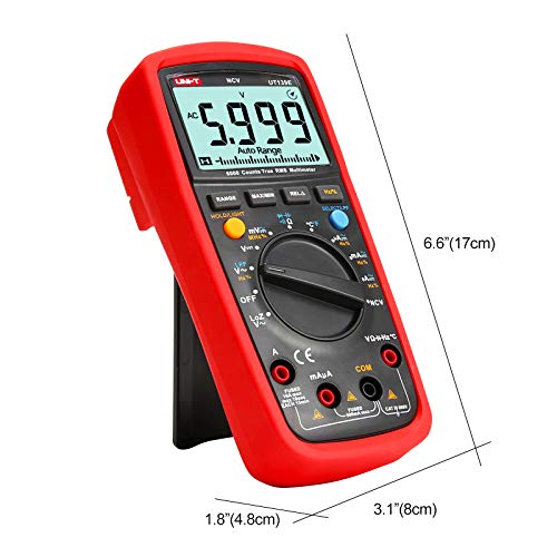 UNI-T True RMS Digital Multimeter UT139E Auto/Manual Range 6000 Counts NCV LPF/LoZ ACV Analog Bar Bandwidth Measures AC DC Voltage AC DC Current Resistance Capacitance Frequency Temperature Duty Cycle - size: UT139E