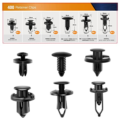 GOOACC 400PCS Universal Plastic Fender Clips - color: 400Pcs Clips-6 Size