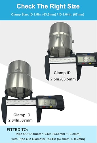 2.5 Inch Exhaust Clamps 2 Packs,2 1/2in Lap Joint Band Clamp - size: 2.5 inches