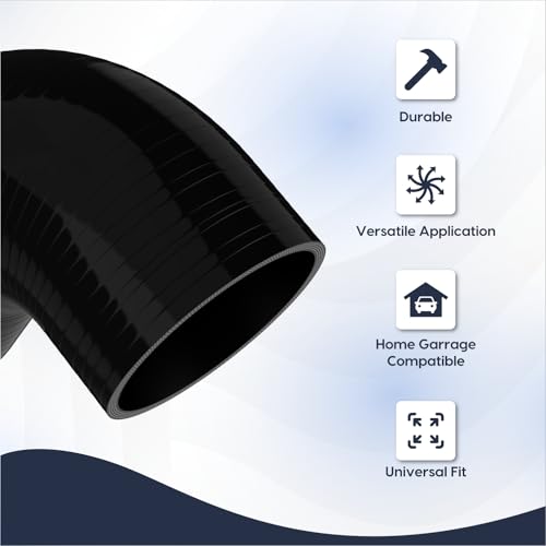 Endure 90 Degree Silicone Elbow Intake Hose 4-Ply, 3.5"(89mm) - Black - color: Black, size: ID - 3.5Inch(89mm)