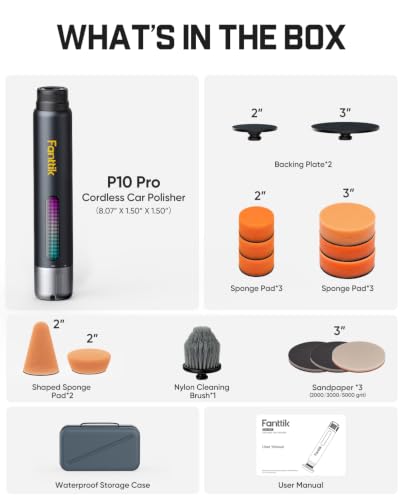 Fanttik P10 Pro Mini Car Buffer Polisher, Cordless Rotary Car Polisher