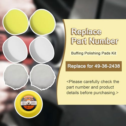 49-36-2438 Buffing Polishing Pads Kit for Milwaukee M12 Polisher