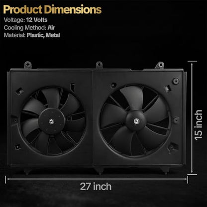 620-225 AC Condenser Cooling Radiator Fan Assembly Fits for 2003 2004 2005 2006 2007 Accord L4 2.4L Gas 620225 630840 - size: Accord L4 2.4L Gas 2003-2007