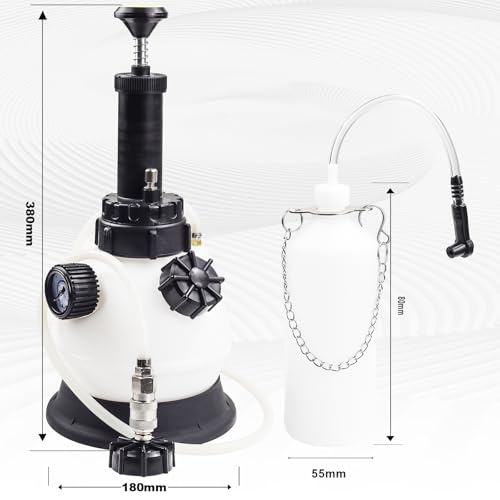 2L Manual Brake Bleeder Kit，Pressure Brake Bleeder Pump with 1L Brake Bleeder Bottle for Most Vehicles