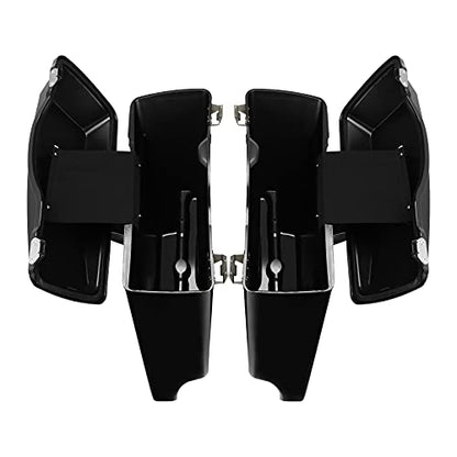 Green-L ABS 5" Stretched Saddlebag Fit for Harley Touring 1993-2013 - color: Vivid black with chrome latch