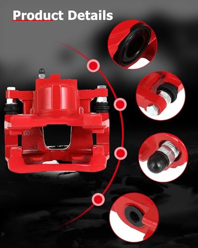 cciyu Rear Left/Right Disc Brake Caliper Assembly with Bracket 18B5046 - size: Rear Left[18B5046]