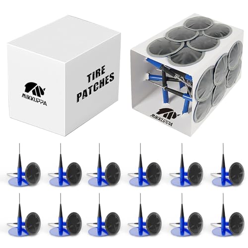 MIKKUPPA Tire Repair Patch Plug Kit - Tire Patches Combination Repair Unit, Dipped Stem Repair Plug Nail (24 PCS, 0.24 x 1.89 Inch)