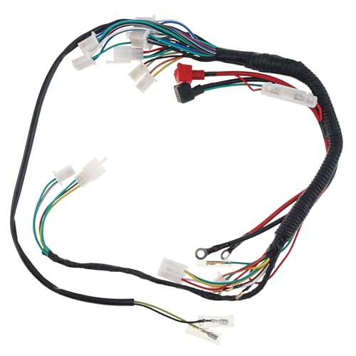 Windance 8PCS Complete Electrical Wiring Harness Kit with CDI Solenoid Relay Rectifier Ignition Switch Ignition Coil for Most 50CC-125CC Chinese 4 Stroke Motorcycle ATV Quad Dirt Bike