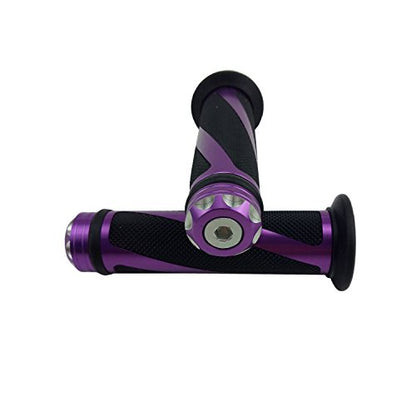 Universal Motorcycle Rubber Gel Handlebar Hand Grips for 7/8" Bar End Handle Bars Sports Bikes - color: Purple