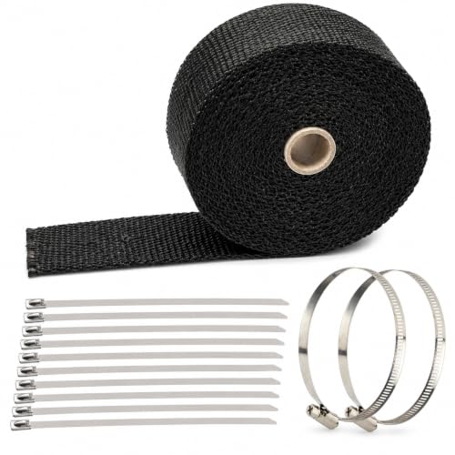 Automotive Exhaust Header Wrap Kit, 2 in x 50 ft, Black - color: Black, size: 2 in x 50 ft