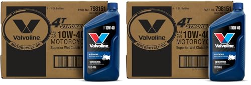 Valvoline 4-Stroke Motorcycle SAE 10W-40 Motor Oil 1 QT, Case of 6 (Pack of 2) - size: 1 QT, Case of 6 (Pack of 2), style: Conventional