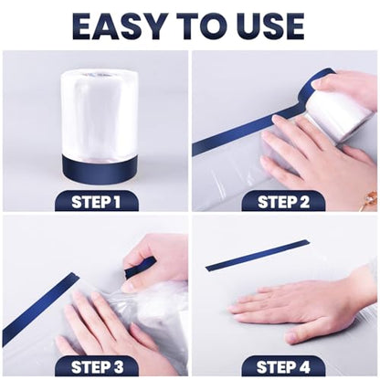 ADHES Painters Plastic with Tape - size: 102inch