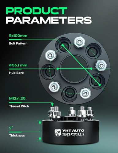 YHTAUTO 5x100 Hub Centric Wheel Spacers 2 Inch for Saab, Subaru, Toyota - size: 2 Inch Thickness, style: 2 PCS